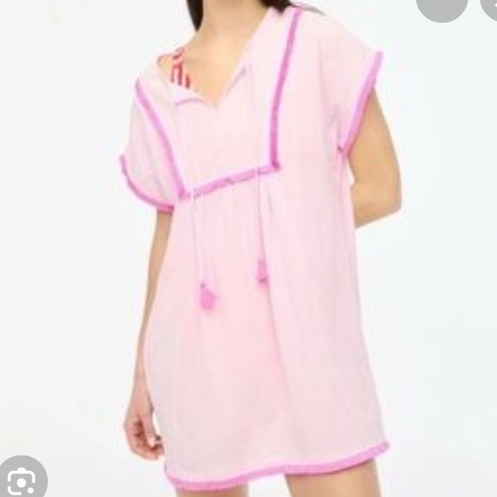 NWT J. Crew Light Pink Swim Coverup with Tassel Details